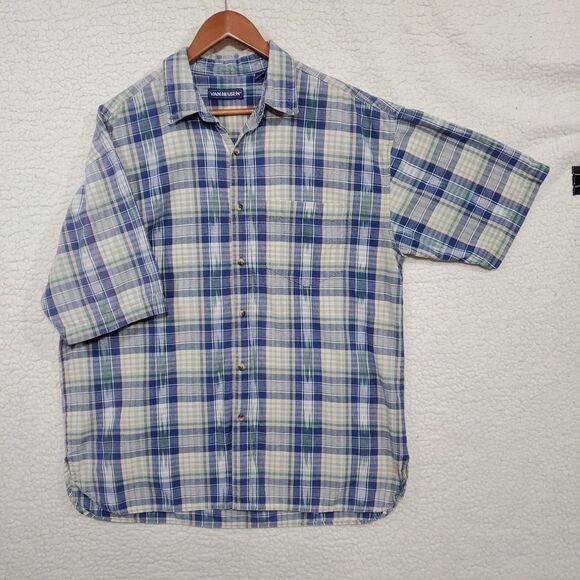 VAN HEUSEN Heavy weight cotton short sleeves southwest style XL Made in India - Picture 2 of 16